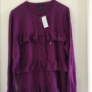 Ann Taylor open front Ruffle Cardigan